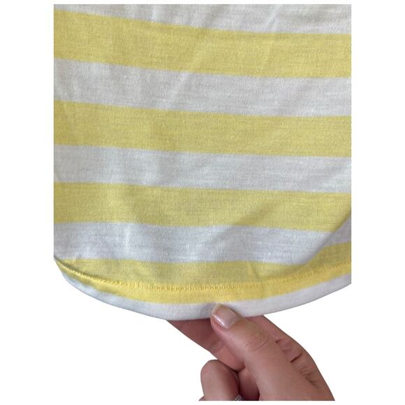 Obey '89 yellow white stripe short sleeve tee shirt single stitched medium NWOT - Picture 4 of 5